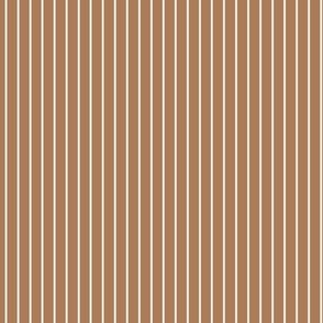Small Vertical Pin Stripe Pattern - Almond and White
