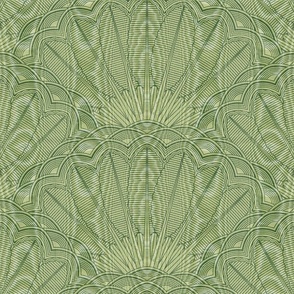 palm leaves moire green