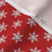 Red Snowflake Polka Dot Pattern RBSP1 - small scale
