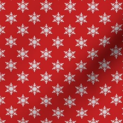 Red Snowflake Polka Dot Pattern RBSP1 - small scale