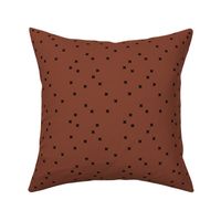 Geometric crosses Scandinavian abstract sign design little plus black on spice rust