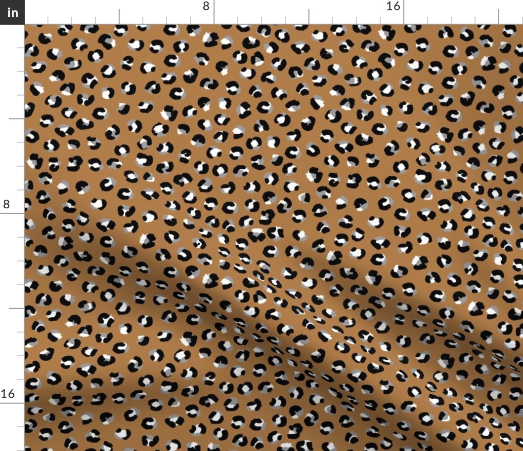 Double leopard spots boho panther print nursery christmas ochre cinnamon gray black and white