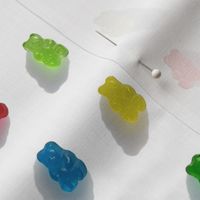 Gummi bear grid on white