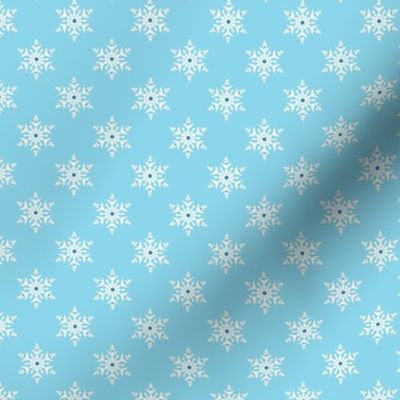 Light Blue Snowflake Polka Dot Pattern RBSP1 - small scale