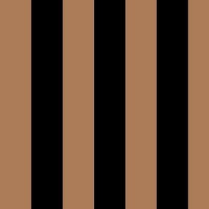 Large Vertical Awning Stripe Pattern - Almond and Black