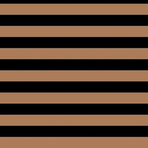 Horizontal Awning Stripe Pattern - Almond and Black