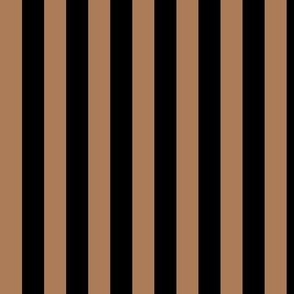 Vertical Awning Stripe Pattern - Almond and Black