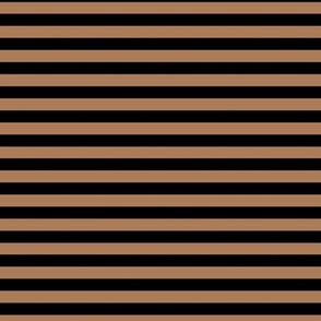 Horizontal Bengal Stripe Pattern - Almond and Black