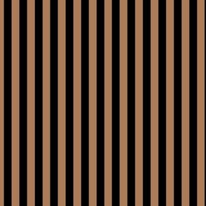 Vertical Bengal Stripe Pattern - Almond and Black