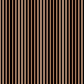 Small Vertical Bengal Stripe Pattern - Almond and Black