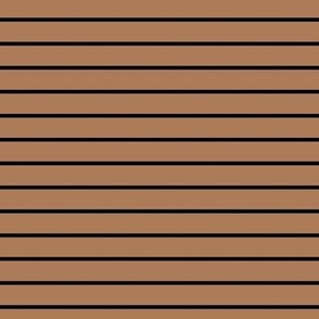 Horizontal Pin Stripe Pattern - Almond and Black