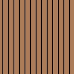 Vertical Pin Stripe Pattern - Almond and Black