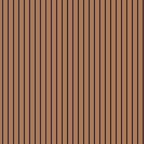 Small Vertical Pin Stripe Pattern - Almond and Black