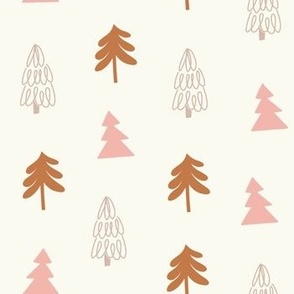 3 kinds of Christmas Trees - Cream, peach, brown