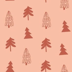 3 kinds of Christmas Trees - Peach