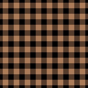 Gingham Pattern - Almond and Black