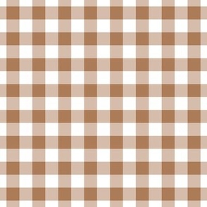 Gingham Pattern - Almond and White