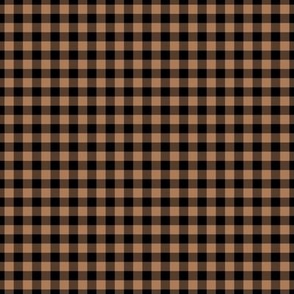 Small Gingham Pattern - Almond and Black