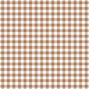 Small Gingham Pattern - Almond and White
