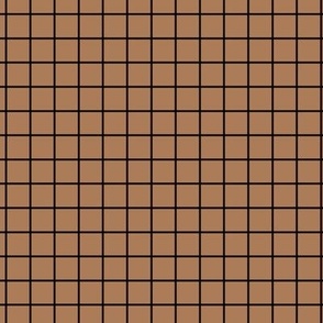 Grid Pattern - Almond and Black