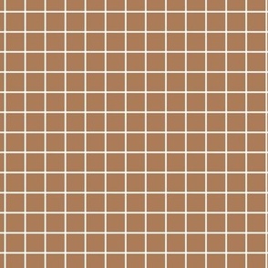 Grid Pattern - Almond and White