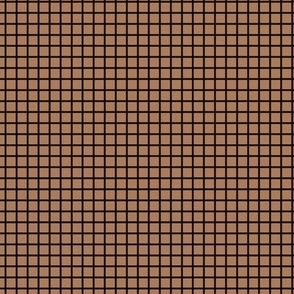 Small Grid Pattern - Almond and Black