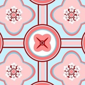 baroque ceiling (pastel blue and red)