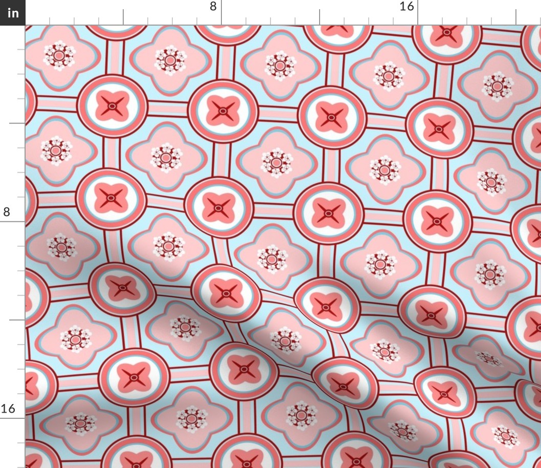 baroque ceiling (pastel blue and red)