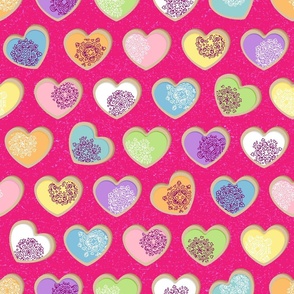 Bright Pink Sugar Cookie Heart