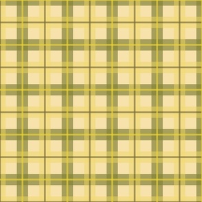 gingham checks silky oak - yellow and green