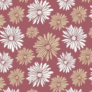 Fluffy Flowers—Dark Pink and Gold  |  SKU# F–00039