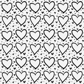 Lovecore Hearts - Black and White