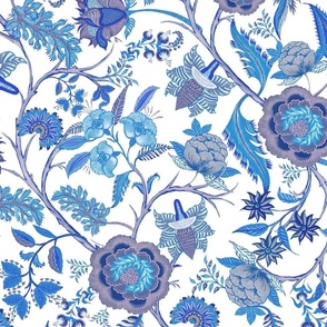 Chinoiserie chintz blue and white Hamptons style