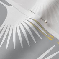 Art Deco Swans - 6" - Cloud on White