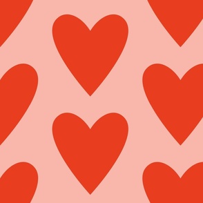 Jumbo Hearts - Red and Blush