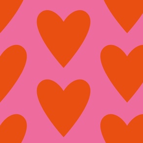 Jumbo Hearts - Ultra Pink and Orange