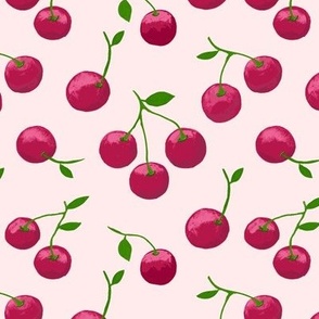 Cherry Scatter on Misty Pink - Large Scale