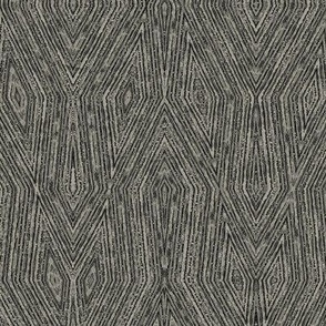 Belgian Linen - Mid Century Modern Barkcloth 2 - Dimensional Geometric - Mono 2