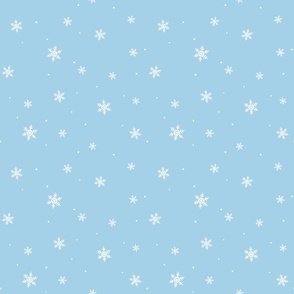 christmas pattern snow ligt blue