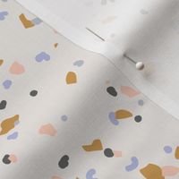 Retro terrazzo little spots and speckles in multi color trendy marble nursery texture sand ochre lilac peach blush SMALL