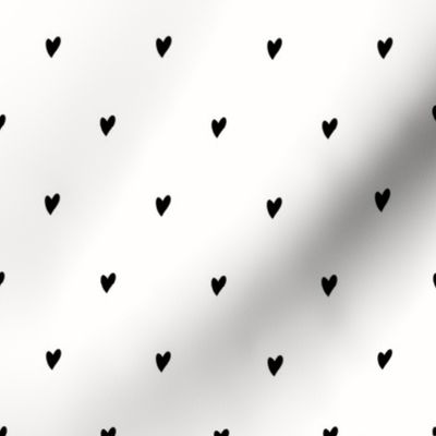 Tiny ditsy Valentines hearts black on white 