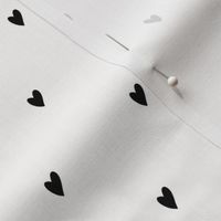 Tiny ditsy Valentines hearts black on white 
