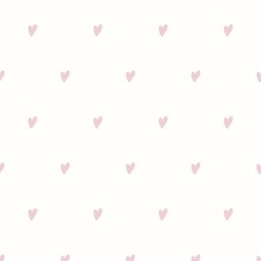 Tiny ditsy Valentines hearts pale pink on white 