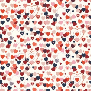 Heart confetti - pinks on natural