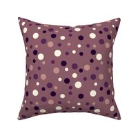 Random purple and beige polka dots - Large scale