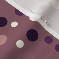 Random purple and beige polka dots - Large scale