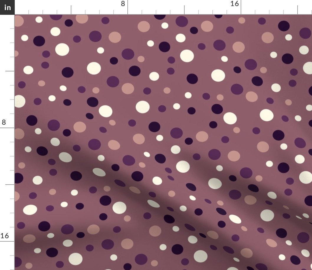 Random purple and beige polka dots - Large scale