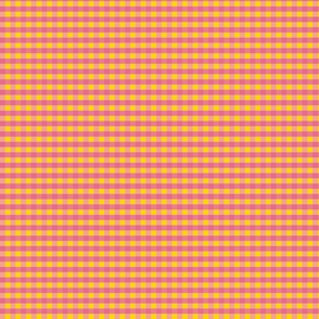 Pink and yellow gingham - checkered - plaid - Small scale