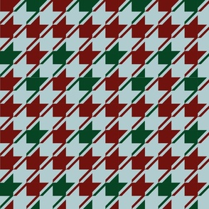 Burgundy and green houndstooth - Large scale