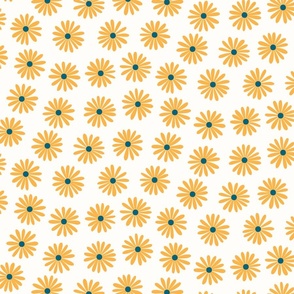 Yellow and Blue Daisy Pattern Large